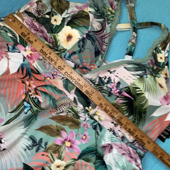 TORRID one piece swimwear swim dress skater safari print lace trim NEW size 4X - Picture 13 of 13